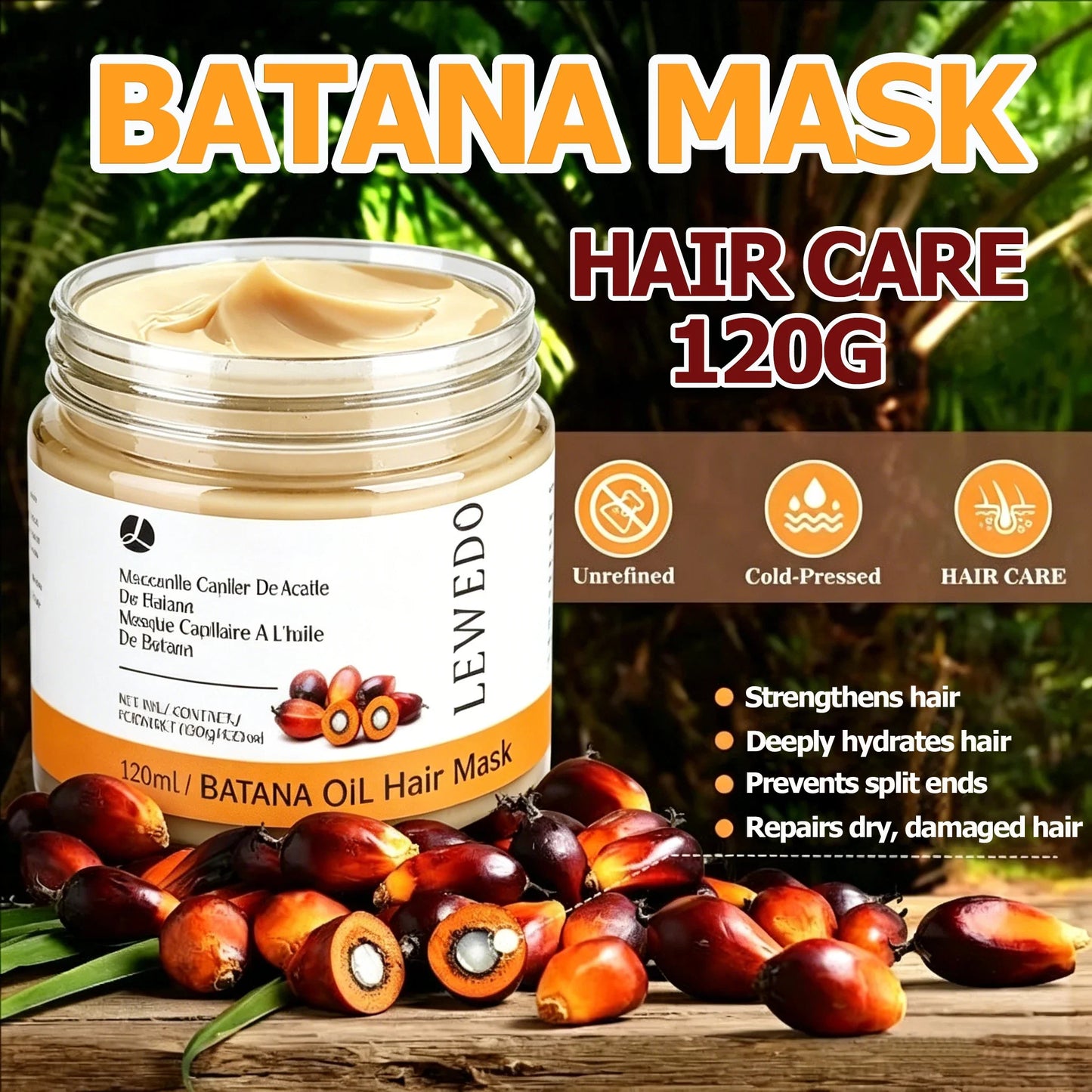 LEWEDO Batana Oil Hair Mask – Deep Conditioner for Dry Hair
