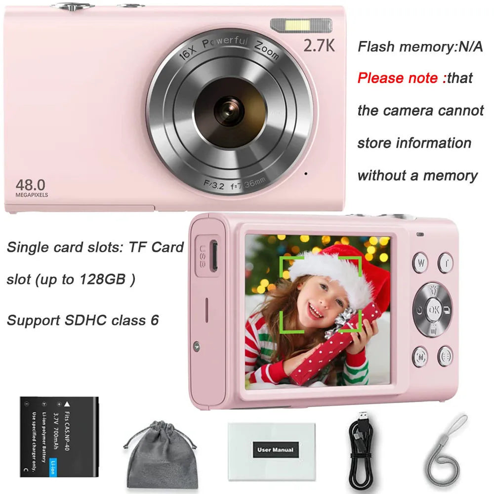 4K Digital Camera 48MP Autofocus Vlogging Camera for Kids & Adults