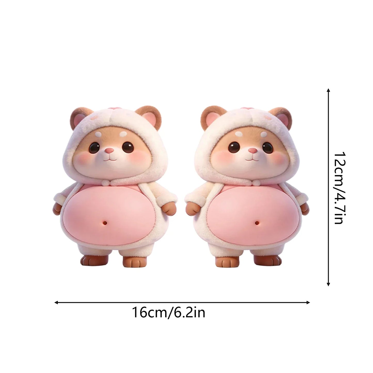 3D Puppy Cartoon Stickers – Squeezable PVC Decals, 2-Pack