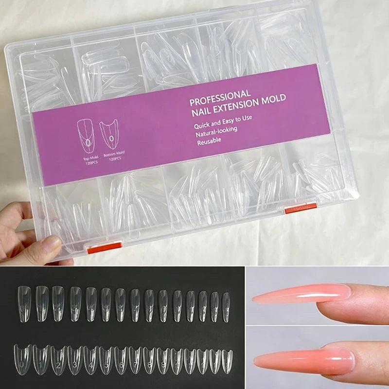 240pcs Sandwich Nail Forms 15 Size Oval Extension Dual Form No Paper Forms Needed For Easy Nail Extensions Peaceful Pleasures Health and Wellness
