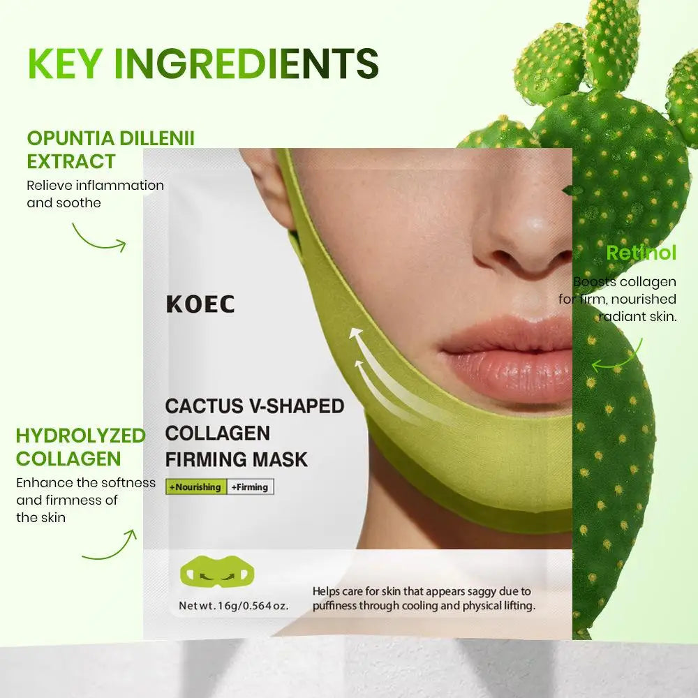 V Line Lifting Mask Collagen Neck Lift Patch for Double Chin Treatment Anti-Saggy Face Slimming Bandage Nourishing Mask Peaceful Pleasures Health and Wellness