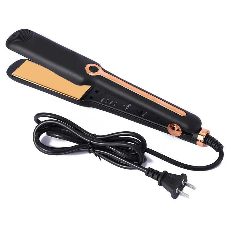 2-In-1 Hair Straightener Professional Ceramic Flat Iron Negative Ion Wide Plate Temperature Adjustable Straightening Iron Peaceful Pleasures Health and Wellness