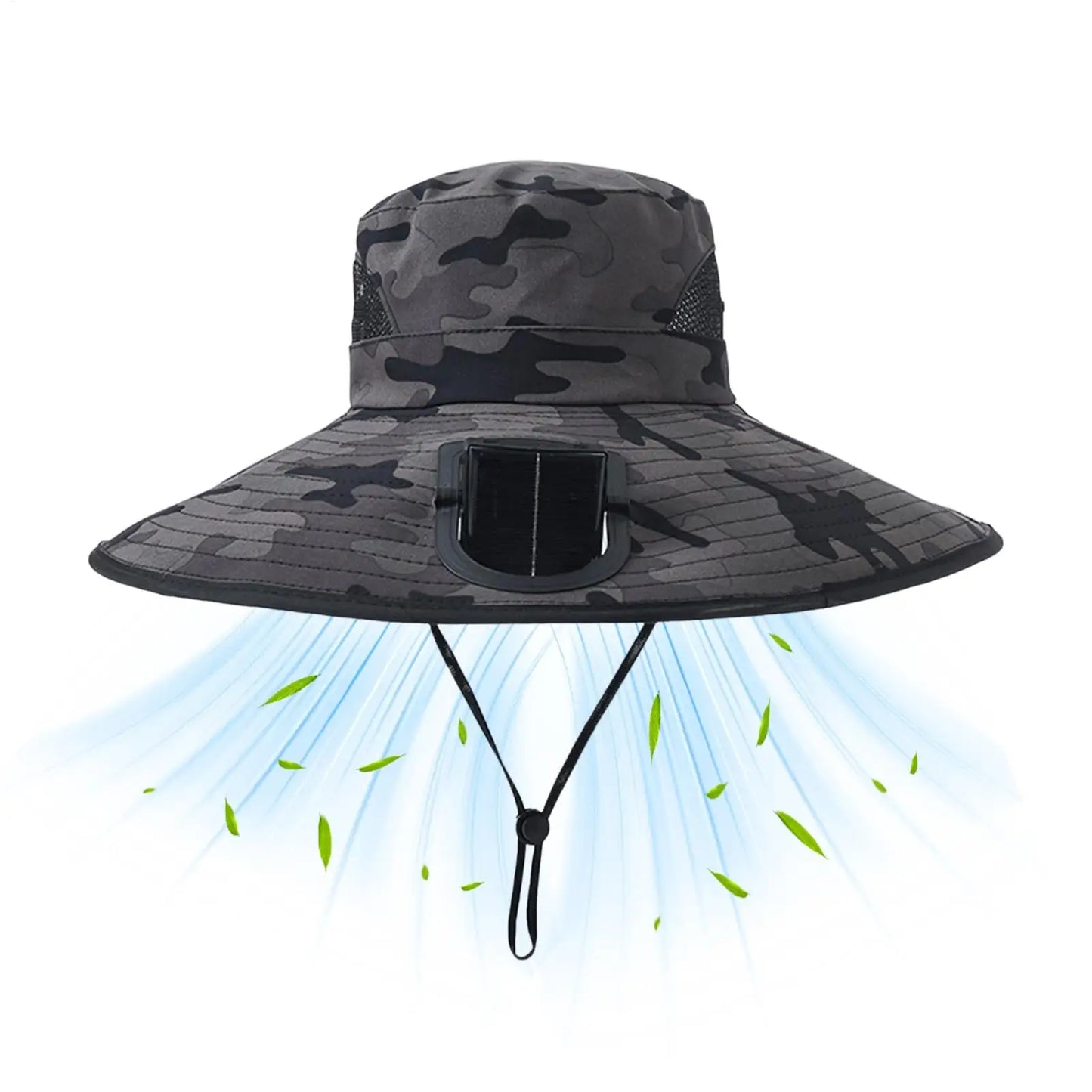 Solar Fan Fishing Hat – Wide Brim Sun Cap for Outdoors