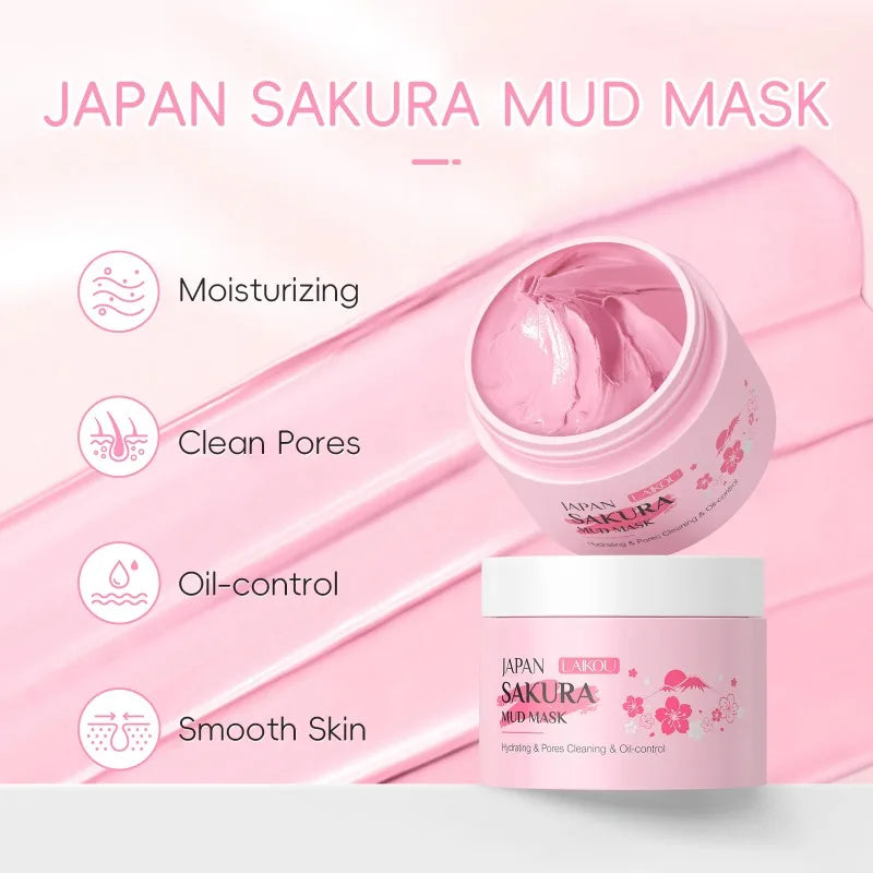 LAIKOU Sakura Mud Mask 25g Deep Cleansing Blackheads Brightening Oil Control Face Mask Peaceful Pleasures Health and Wellness