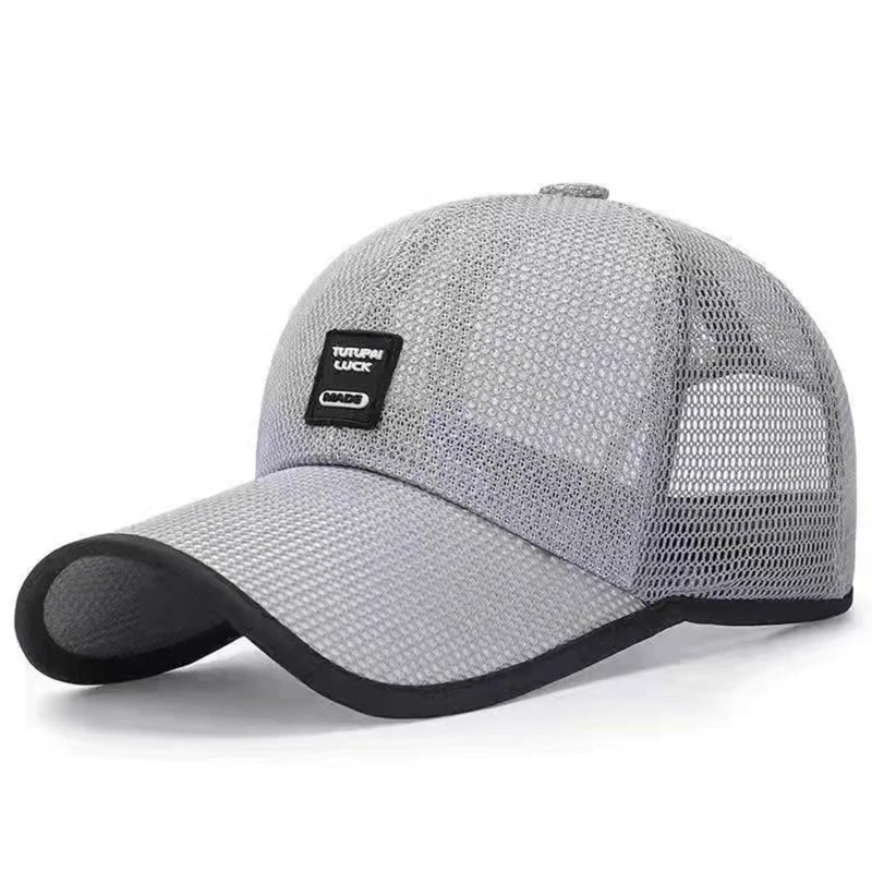 Visors Men Mesh Baseball Caps Sun Shield Cap Outdoor Sports Net Hats For Male Breathable Individuality Men's Hats Peaceful Pleasures Health and Wellness Light grey ONE SIZE
