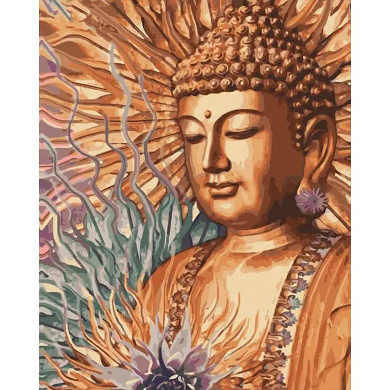 GATYZTORY Painting By Numbers Coloring By Numbers Buddha Canvas Painting For Adults Personalized Gift Handmade Diy Set Artwork Peaceful Pleasures Health and Wellness 99-3 40x50cm Unframed
