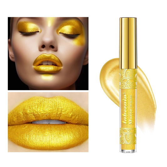 Golden Bar Luxury Lipstick Timeless Velvety Smooth Finish Intense Color Stay Smudge-Proof & Waterproof Valentines Day Gift for H Peaceful Pleasures Health and Wellness