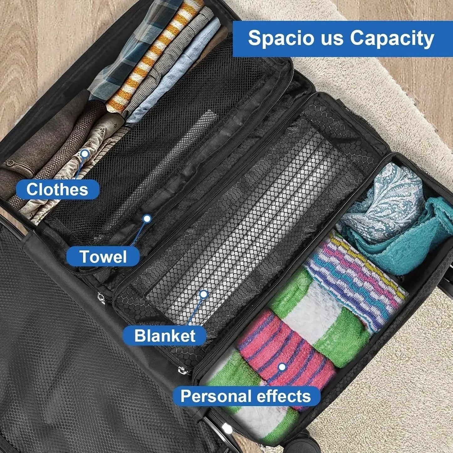 Hanging Suitcase Organizer | Collapsible Travel Packing Cubes