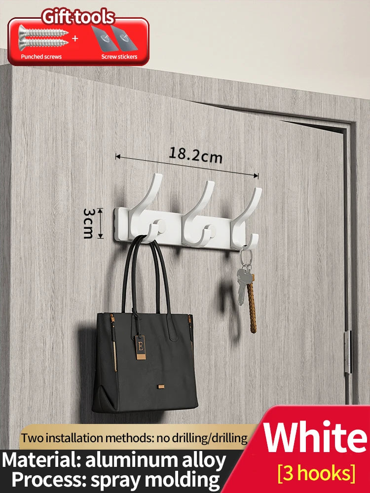 No-Drill Aluminum Wall Hook – Coat, Robe & Bag Hanger Organizer