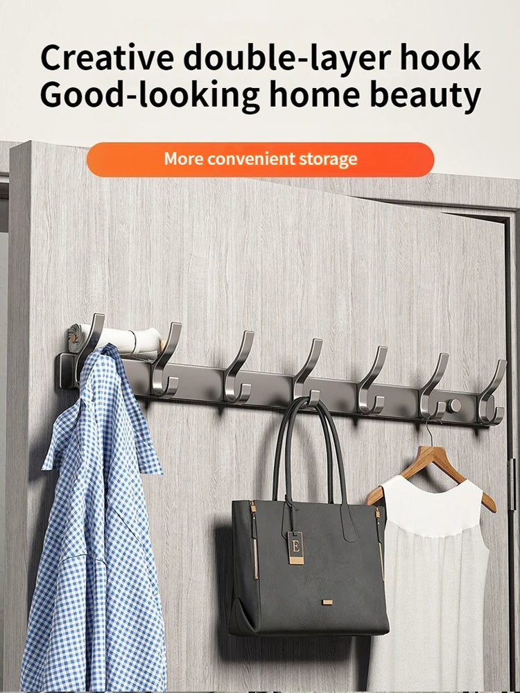 No-Drill Aluminum Wall Hook – Coat, Robe & Bag Hanger Organizer