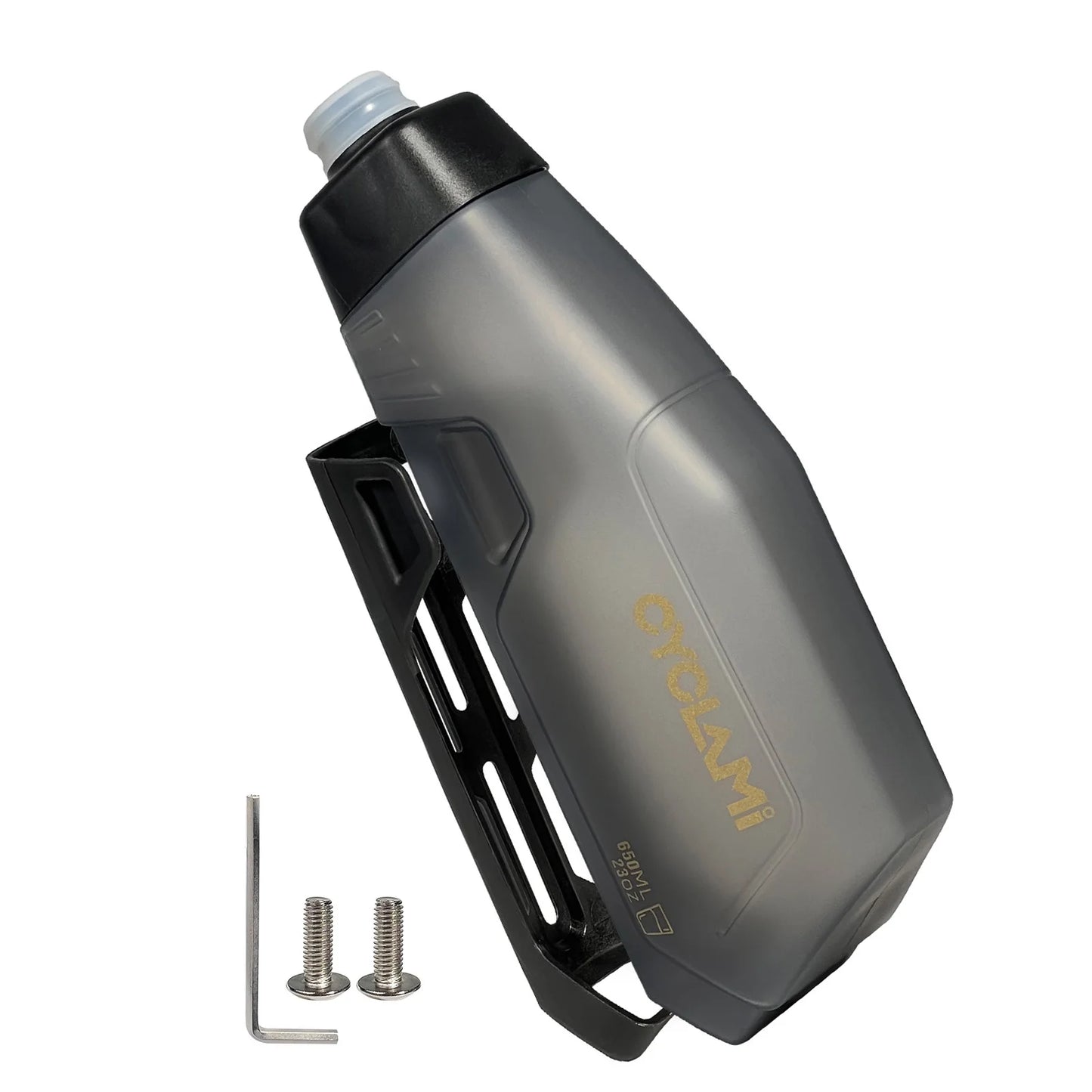 650ml Drinking Bottle Bike Frame with Bike Frame Outdoor Sports Water Bottle Lightweight PP Material for Road Mountain Bicycle Peaceful Pleasures Health and Wellness Grey