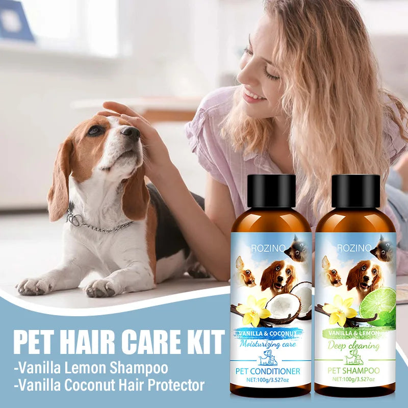 Pet Shampoo & Conditioner Combo – Chemical-Free for Cats & Dogs