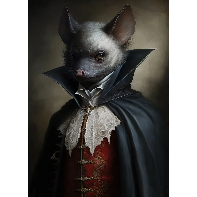 Victorian Dark Academia Witch Gothic Animals Raven Bat Rat King Black Cat Poster Canvas Painting Wall Art Pictures Home Decor Peaceful Pleasures Health and Wellness 9 50x70cm Unframed