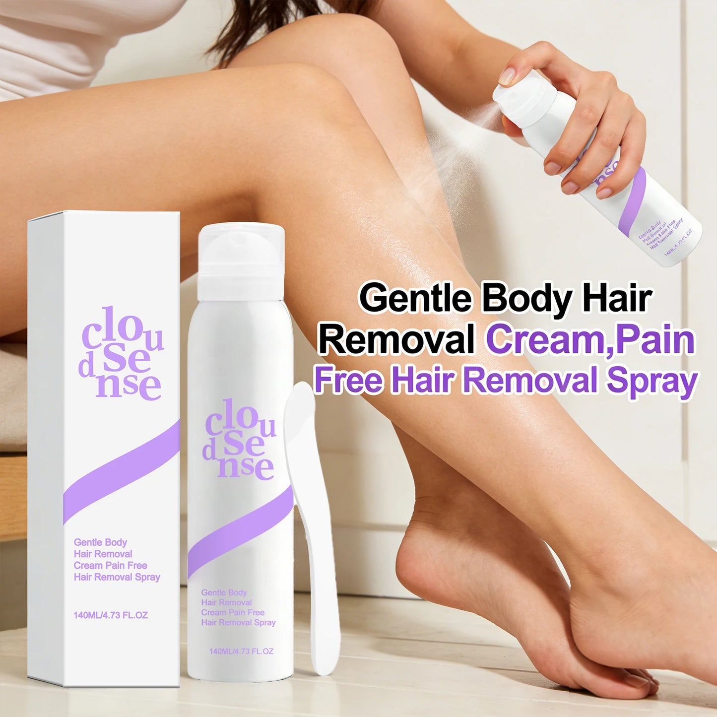 Mild Body Hair Removal Spray – Natural Plant Formula 140ml Hair Removal Spray Peaceful Pleasures Health and Wellness