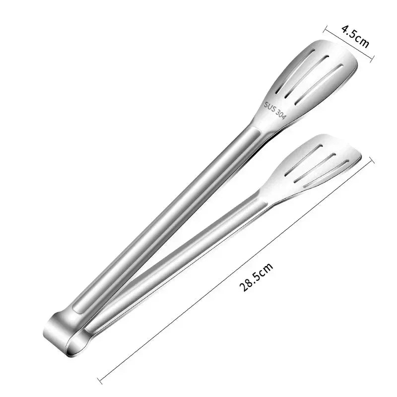 304 Stainless Steel BBQ Food Tongs 7/9/12 Inch Grill Utensils