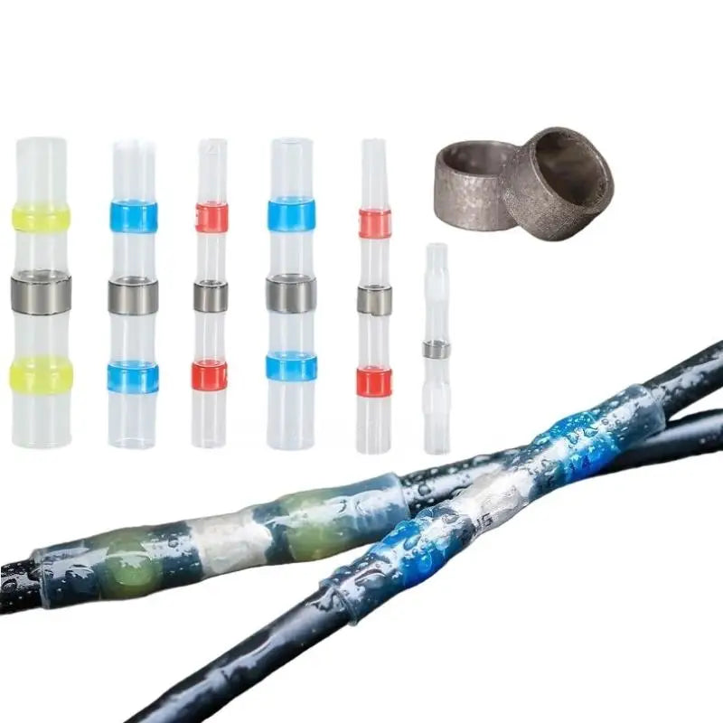 New 100Pcs Waterproof Heat Shrink Tube With Solder Insulation Wire Terminal Connector Heat Shrink Welding Ring Terminal Peaceful Pleasures Health and Wellness
