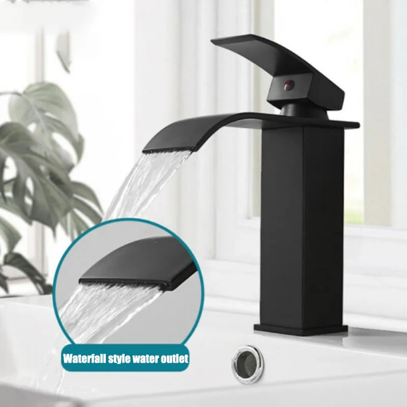 Waterfall Bathroom Faucet | 304 Stainless Steel Single Handle Mixer