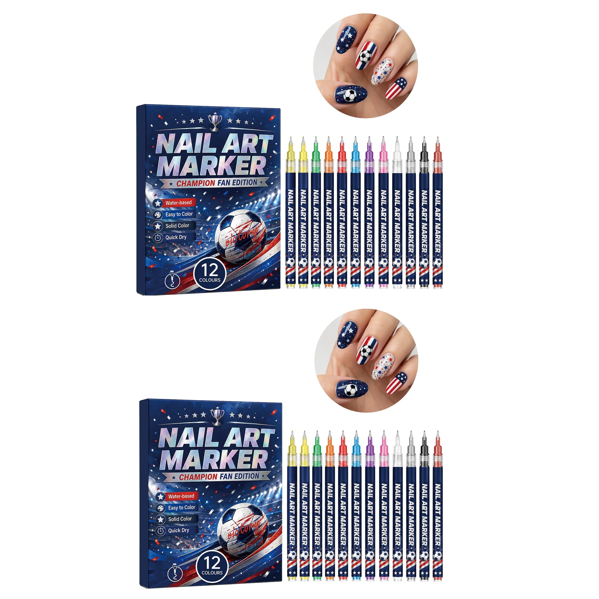 12-Piece Waterproof Nail Art Pens – Fine Tip DIY Design Markers Nail Art Pens Oasis Select 2NailArtPen