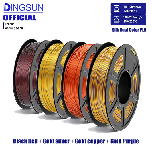 Silk PLA Filament 1.75mm Dual Color Metal Shine | FDM 3D Printer