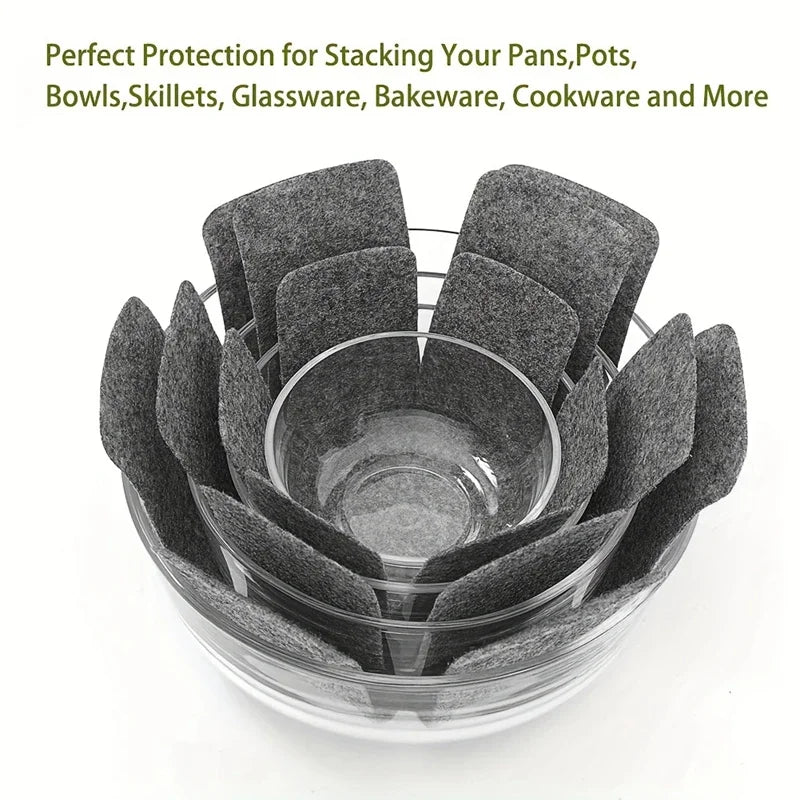 3-Piece Felt Pot & Pan Protector Divider Pads | Cookware Scratch Guard