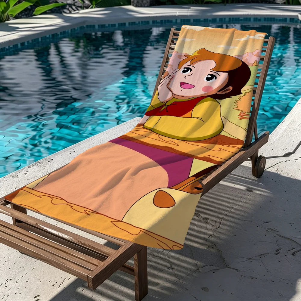 Anime Heidi Cute Quick-Dry Beach Towel | Soft Pool & Travel Quick-Dry Beach Towel Peaceful Pleasures Health and Wellness