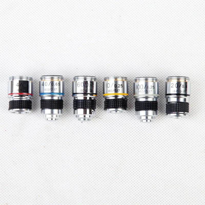 185 4X 10X 20X 40X 100X Biological Microscope Achromatic Objective Lens Microscope Lens Adapters Compact Objective Lens Durable Peaceful Pleasures Health and Wellness