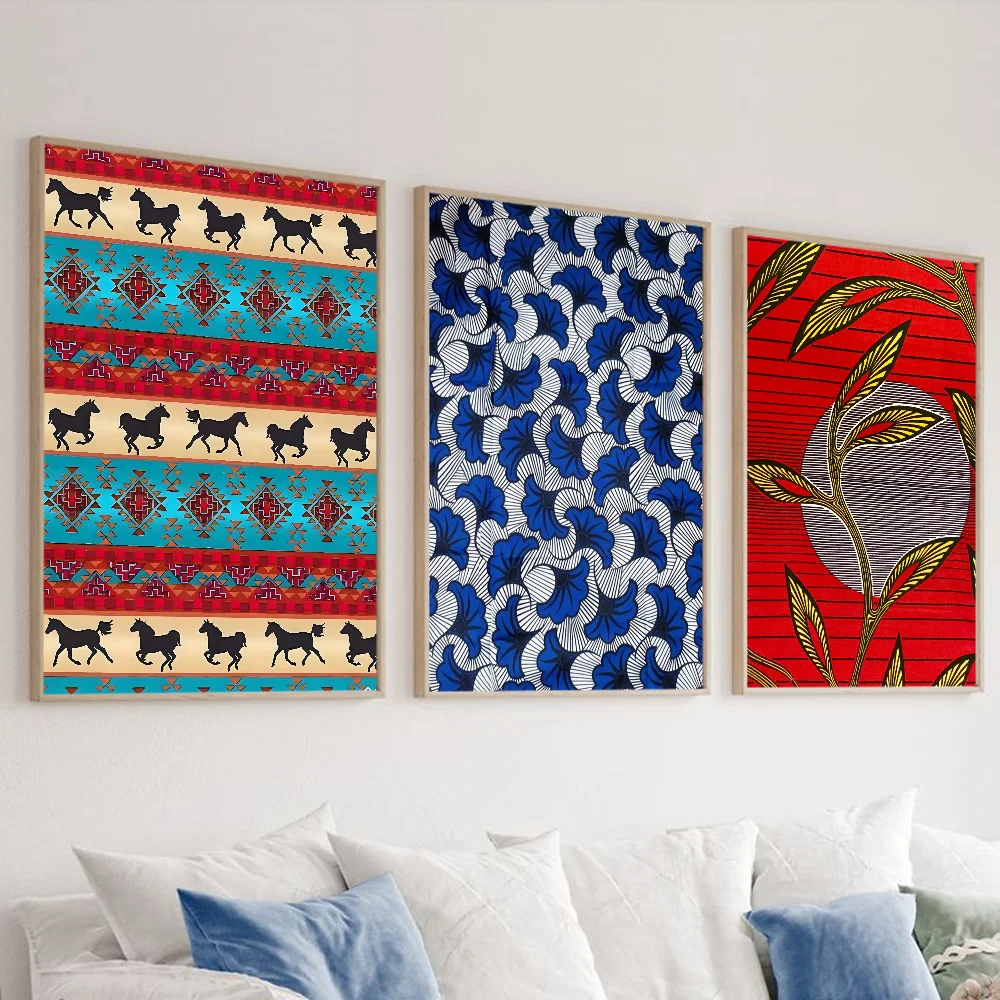 African Classic Fabric Kente Cloth Poster HD art sticky wall waterproof home living room bedroom bar aesthetic decoration Peaceful Pleasures Health and Wellness