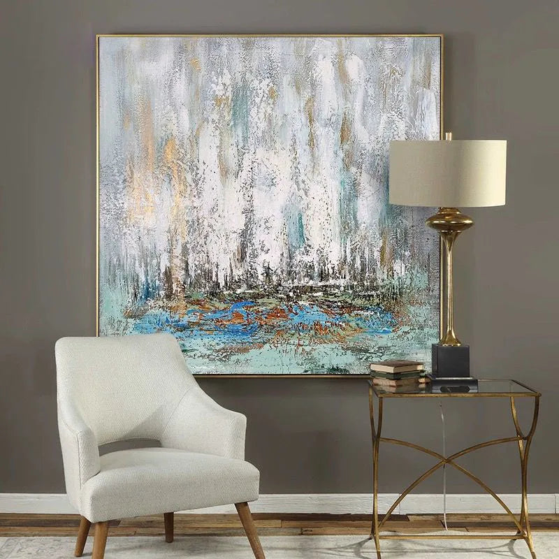 Modern Abstract Sea Scenery Wall Picture Handmade Oil Painting On Canvas Art Hanging Poster For Home Decor Living Room Bedroom Peaceful Pleasures Health and Wellness