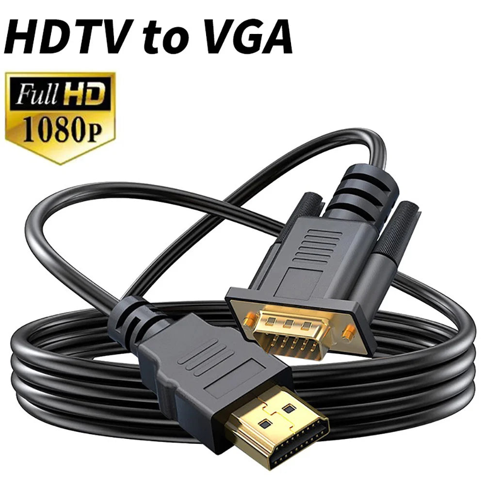 HDMI to VGA Converter Cable 1.8m | Laptop PS4 Xbox Projector
