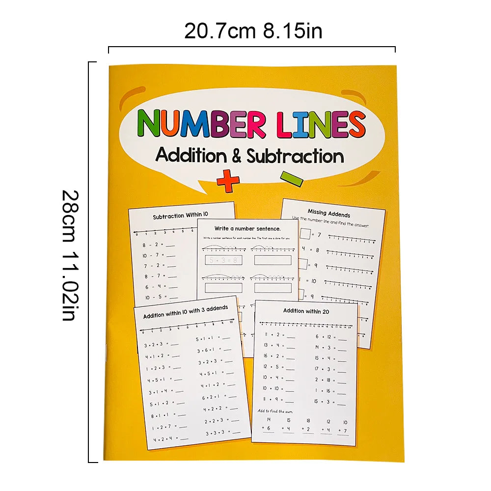 Number Line Practice Book Addition Subtraction Within 20 Workbook