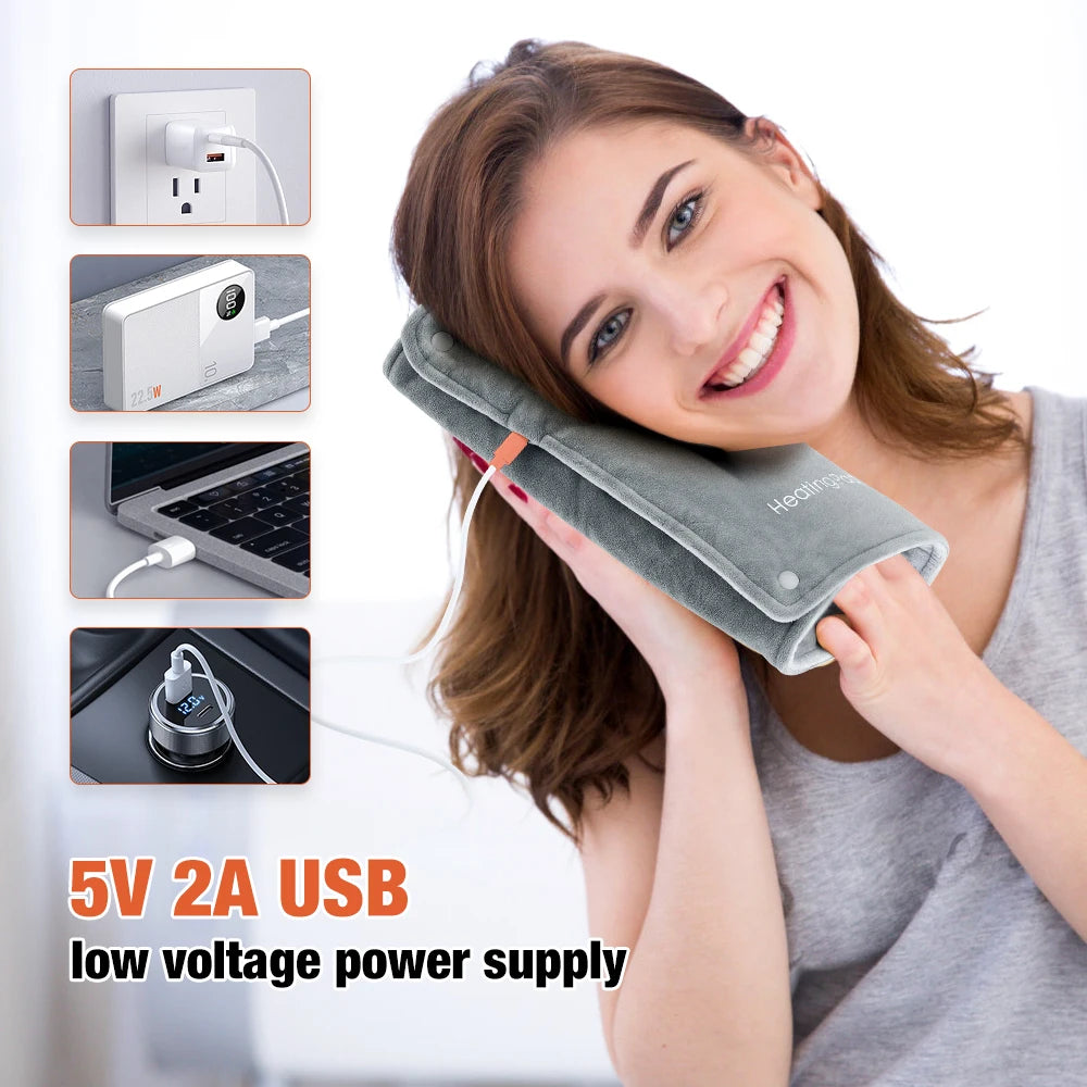 Electric Hand Warmer Portable Ultra-Soft Heating Pad Office/Travel Energy Saving USB Charging Home Graphene Abdomen Warming Pad Peaceful Pleasures Health and Wellness