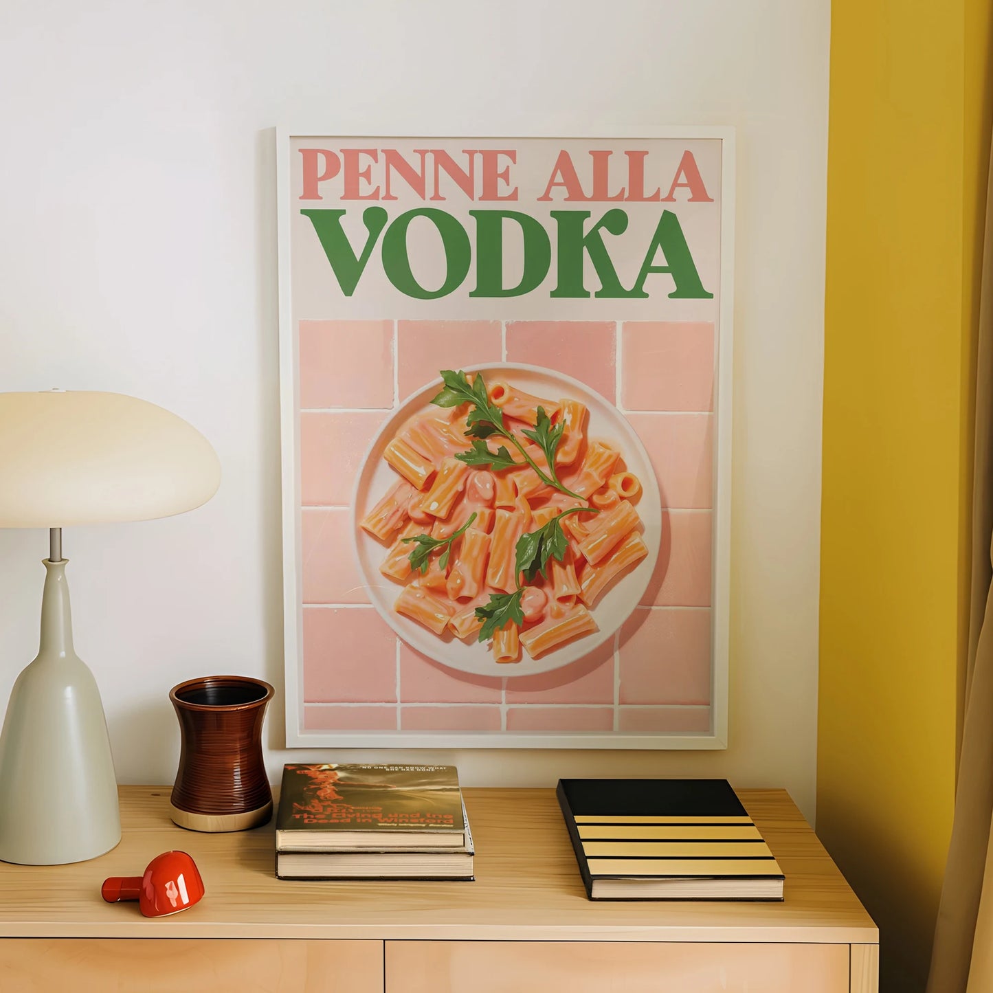Penne Alla Vodka Canvas Wall Art | Modern Minimalist Food Print