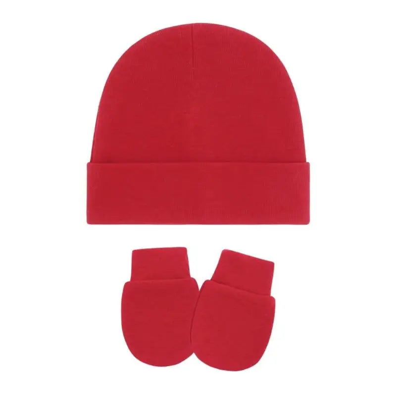 Cotton Newborn Baby Hat & Mittens Set – Soft Knit, 0–12 Mo