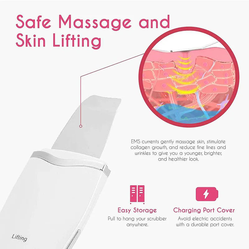Portable Professional Face Skin Cleanser with Ultrasonic Technology for Deep Cleansing Exfoliating Remove Dead Skin Peaceful Pleasures Health and Wellness