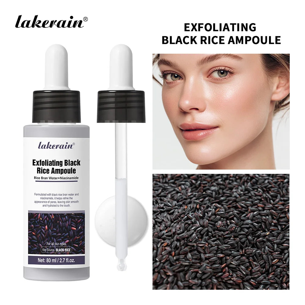 Gentle Rice Exfoliation Brightened-Looking Effect Long-lasting Hydrating Gentle Cleaning Soothing Skin Exfoliant Rice Ampoule Peaceful Pleasures Health and Wellness BLACK RICE