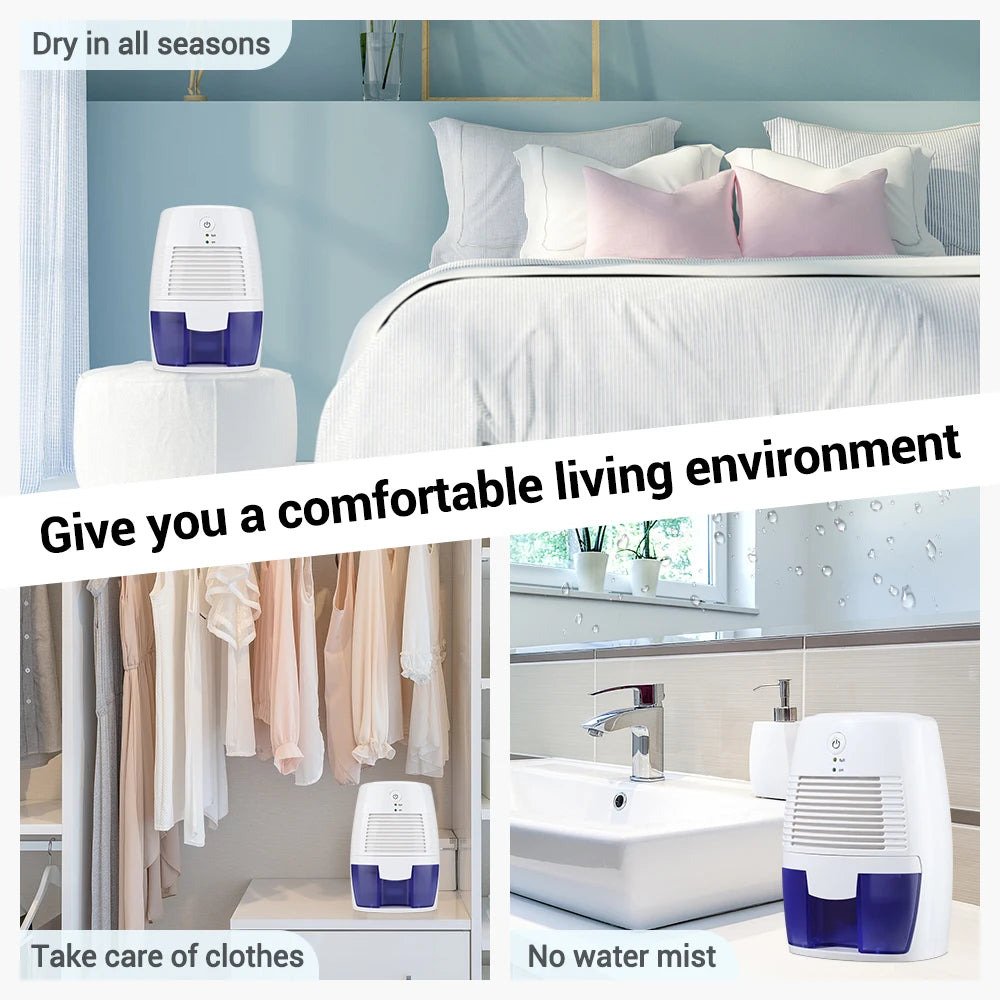 Household Small Dehumidifier for Home Portable Air Dry No Water Mist Mini Humidity Dehumidifiers for Bedroom with Auto Shut Off Peaceful Pleasures Health and Wellness