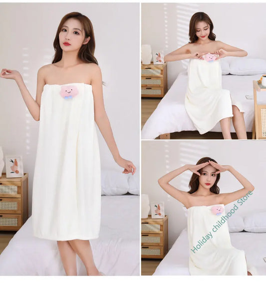 Women's Wearable Wrap Bath Towel | Quick-Dry Microfiber Robe Wearable Wrap Towel Peaceful Pleasures Health and Wellness