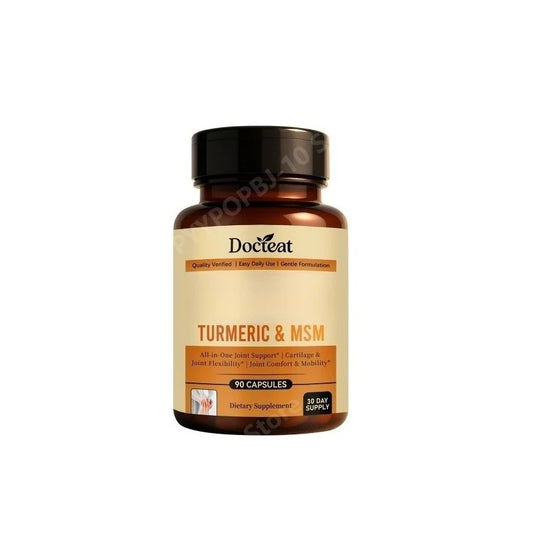 Turmeric & MSM Complex Capsules for Daily Wellness and Mobility Support 90 Count Peaceful Pleasures Health and Wellness 1botlle 90capsules