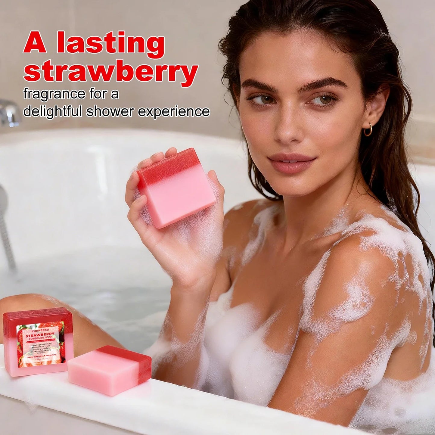 Strawberry Handmade Soap – Brightening & Moisturizing Bar