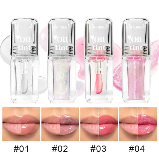 4 Color Clear Warm Change Pearl Lip Oil Moisturizing Nourishing Lip Gloss Lighten Lip Lines Lip Plumping Honey Peaceful Pleasures Health and Wellness