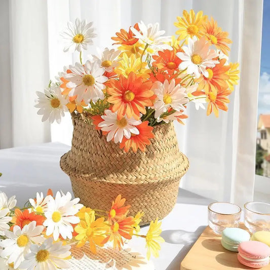 Artificial Silk Daisy Bouquet 5/10 Pcs – Wedding & Home Décor Artificial Flower Bouquet Peaceful Pleasures Health and Wellness