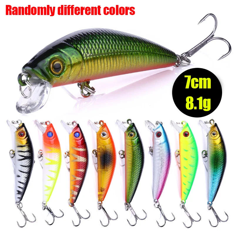 2026 New 3/5/8Pcs Luya Fishing Lure Set, Random Bionic Minnow/VIB Artificial Bait with Double Hooks, Outdoor Angling Tackle Peaceful Pleasures Health and Wellness MI012 3pcs Random Colors