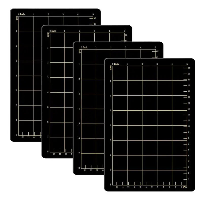 A36T-6Inchx8.9Inch Magnetic Spacers With Card Size Grid Cutter Accessories 0.8Mm Thick Black Embossing Machine Die Mats Peaceful Pleasures Health and Wellness Black