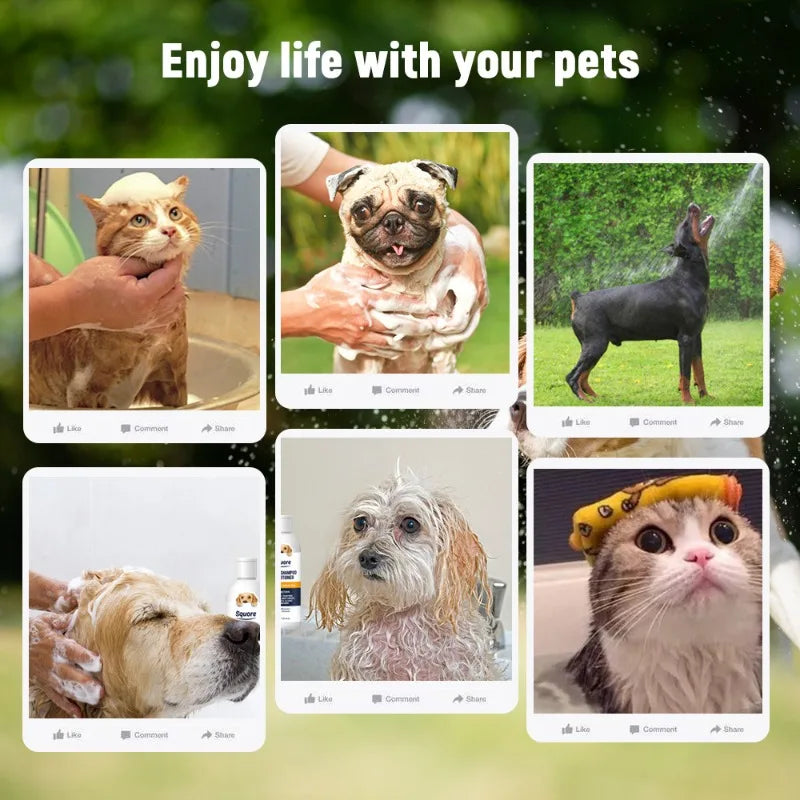 300ml Deodorizing Pet Shampoo Conditioner Natural Moisturizing Formula with PH Balance Dogs Cats Gentle Hypoallergenic Bath Foam Peaceful Pleasures Health and Wellness