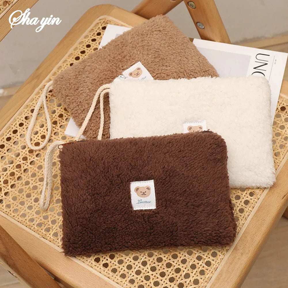 Large Plush Travel Makeup Bag & Cosmetic Organizer Pouch