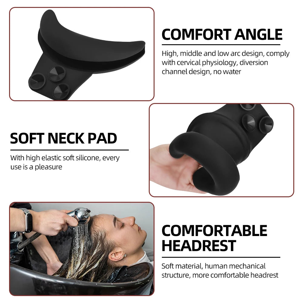 New Ergonomic Shampoo Bed Neck Support Pillow, Waterproof Silicone Salon Hair Washing Neck Cushion For Barber Hair Basin Peaceful Pleasures Health and Wellness