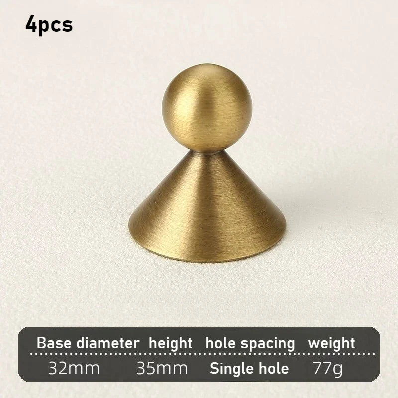 Brass Round Cabinet Handle – Gold, Silver & Antique Bronze