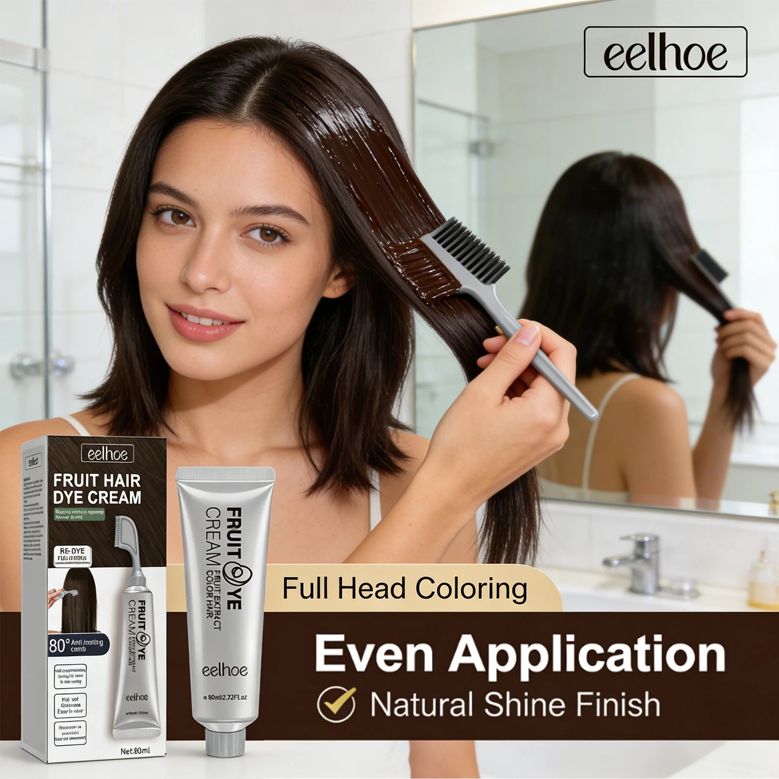 Fruit Hair Dye Cream Quick Coloring Enhance Hair Shine Nourishing Promote Hair Growth Moisturizing Black Hair Hairdressing Cream Peaceful Pleasures Health and Wellness