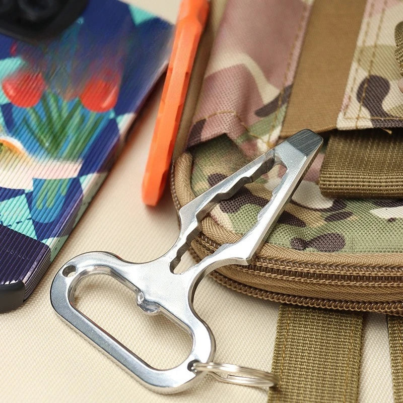 Outdoor Emergency Tools Self-defense Personal Keychain Needle-punching Bottle Set Bottle Opener Wrench Peaceful Pleasures Health and Wellness