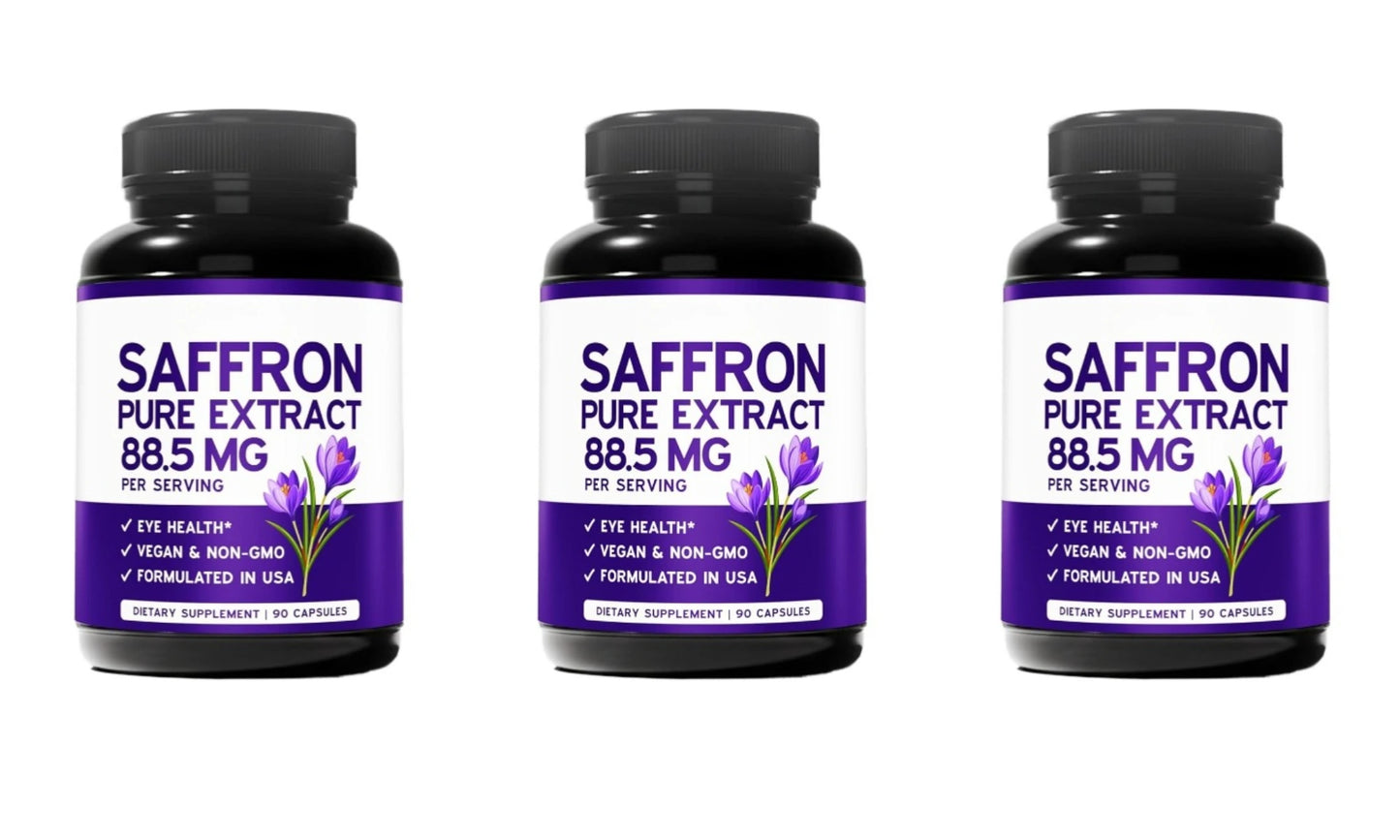 Saffron Extract 88.5mg Vegan Capsules – 90ct | Eye Wellness